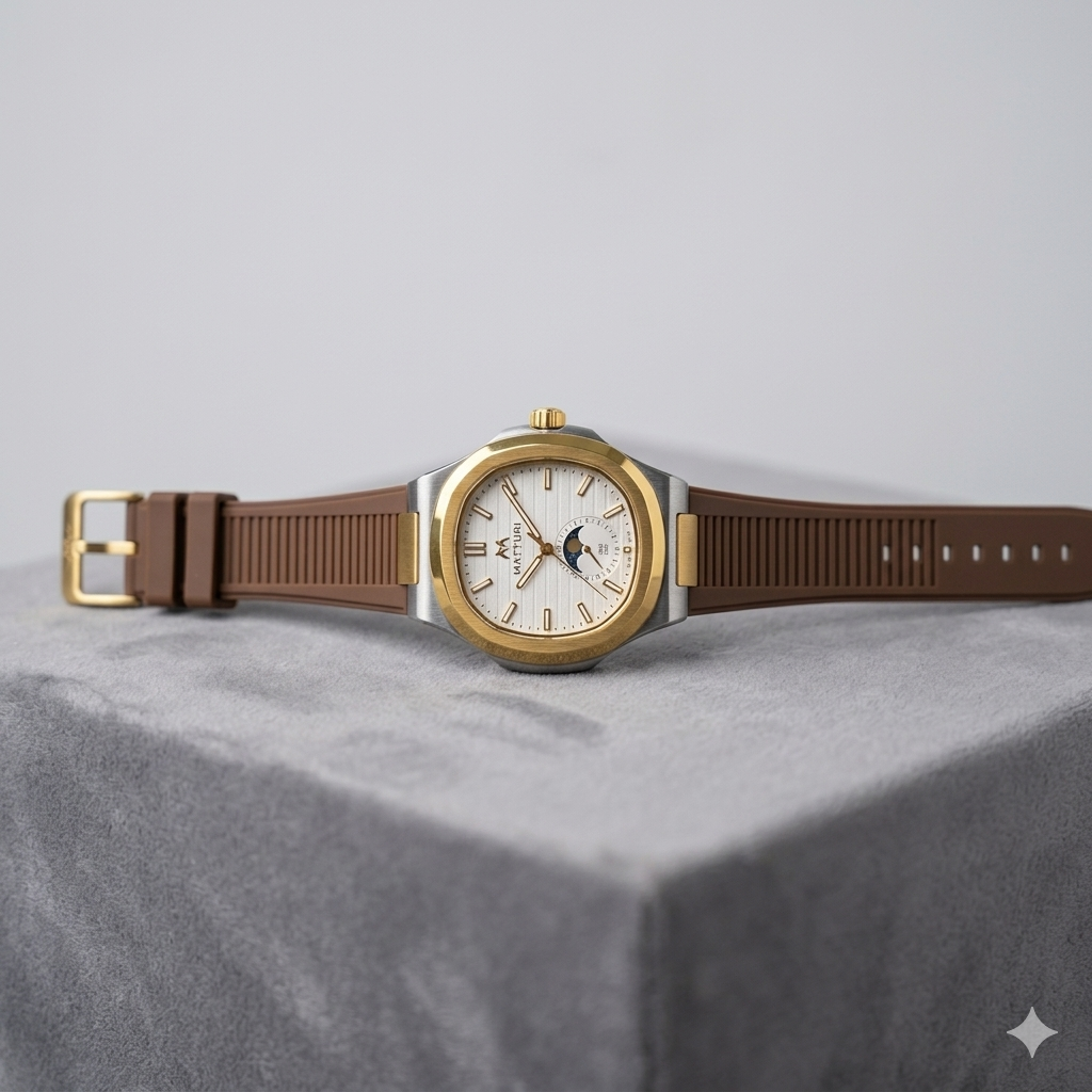 Matturi Fashion Luxury Sports Wristwatch Gold Plated Case Silicone Rubber Strap Non Waterproof Without Box