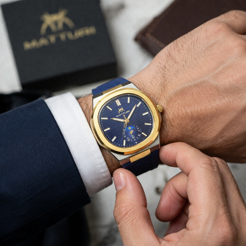 Matturi Fashion Luxury Sports Wristwatch Gold Plated Case Silicone Rubber Strap Non Waterproof Without Box